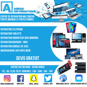 Centre de réparation de téléphones portables et smartphones sur arras